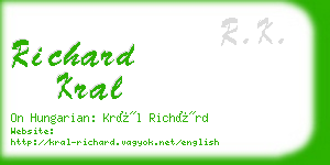 richard kral business card